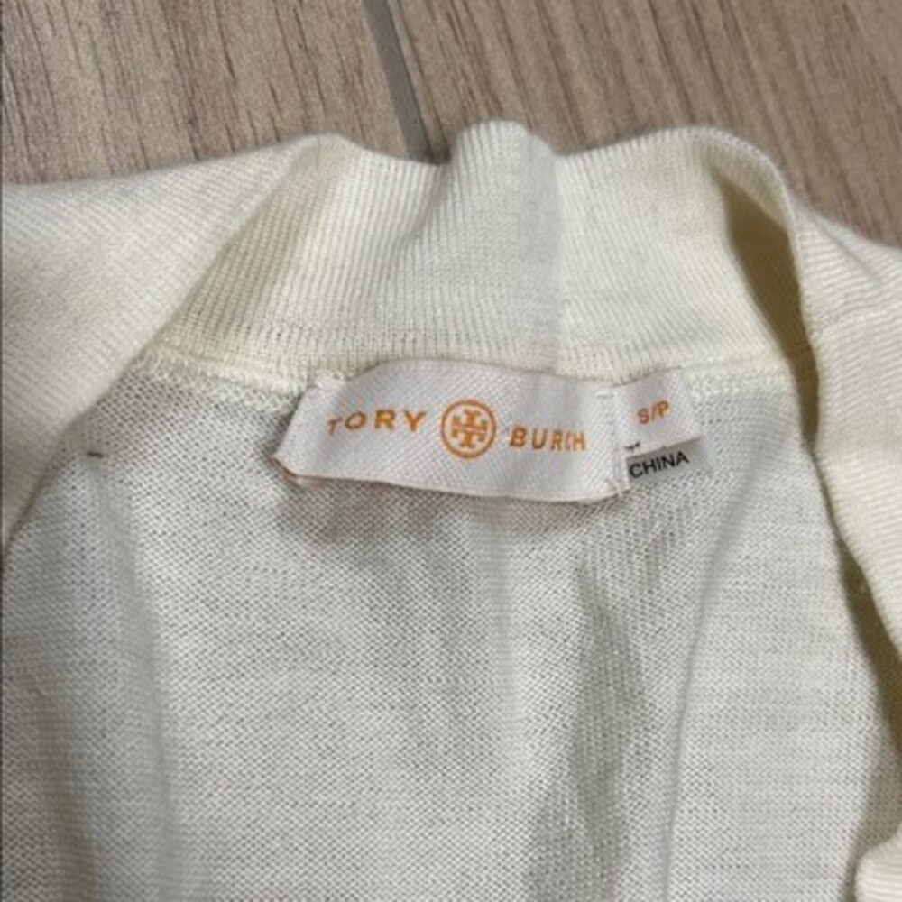 Tory Burch Cream Button-Front Cardigan - Picture 2 of 8